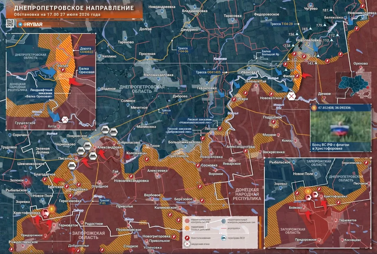 Карта боевых действий сегодня - Освобождение Коммунаровки
