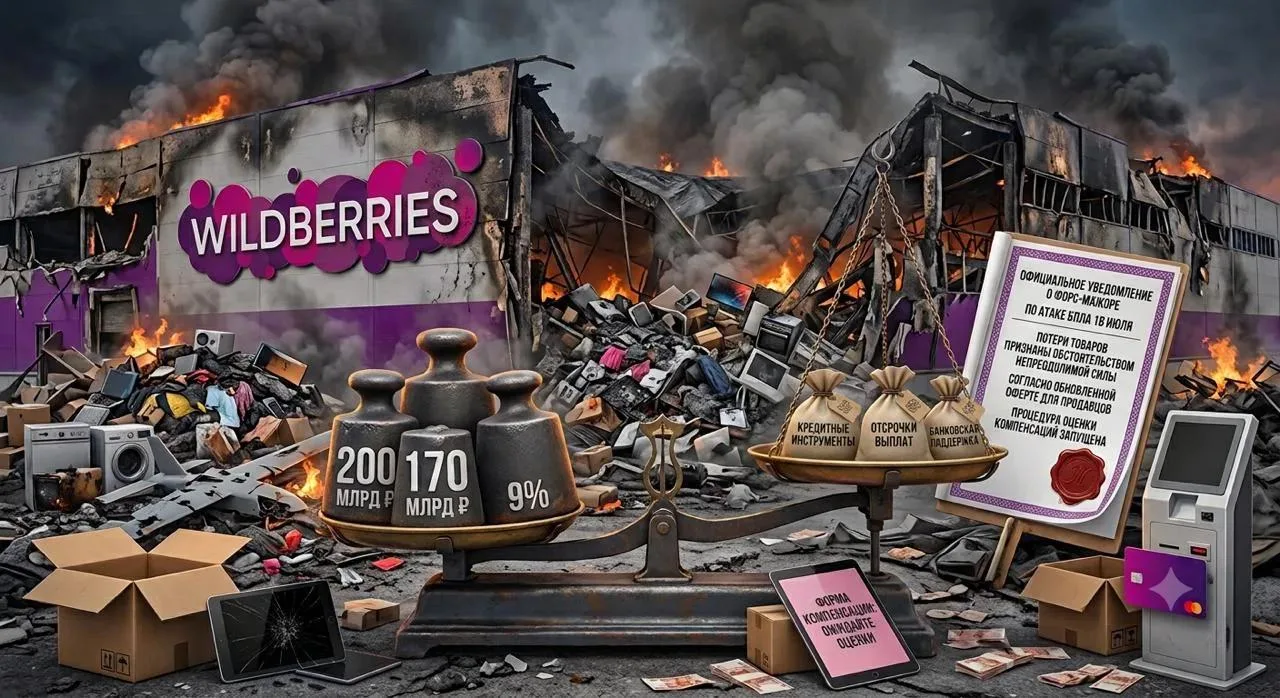 Эксперты подсчитали ущерб от беспилотной атаки на склады Wildberries в 200 миллиардов рублей