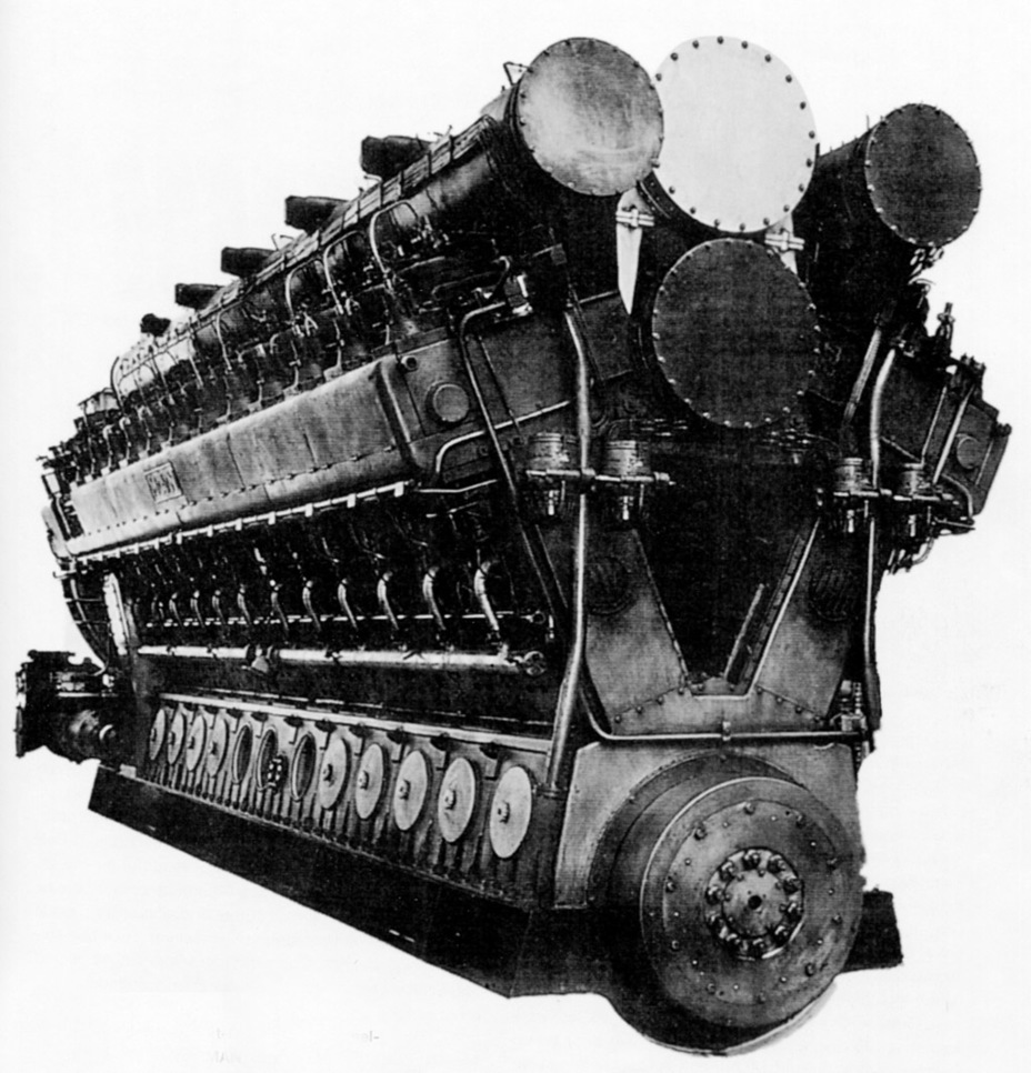 ​Судовой двигатель MAN V12Z 32/44, пара таких моторов представляла собой первый вариант силовой установки P.1000 - Железный капут | Warspot.ru