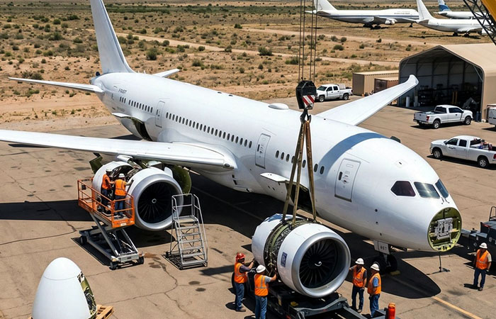Новый самолет Boeing поднялся в воздух всего на мгновение перед разборкой
