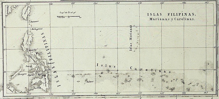​Испанская карта владений королевства в Тихом океане, 1856 год wikimedia.org - Каролинский кризис 1885 года: чехарда вокруг флага | Warspot.ru