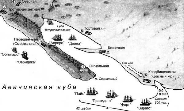 ​План атаки Петропавловска, 1854 год - Крымская война: Петропавловский вопрос | Военно-исторический портал Warspot.ru