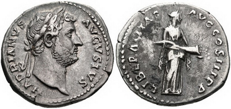 ​Серебряный денарий 119 года с изображением Адриана. en.wikipedia.org - Неутомимый император Адриан | Warspot.ru