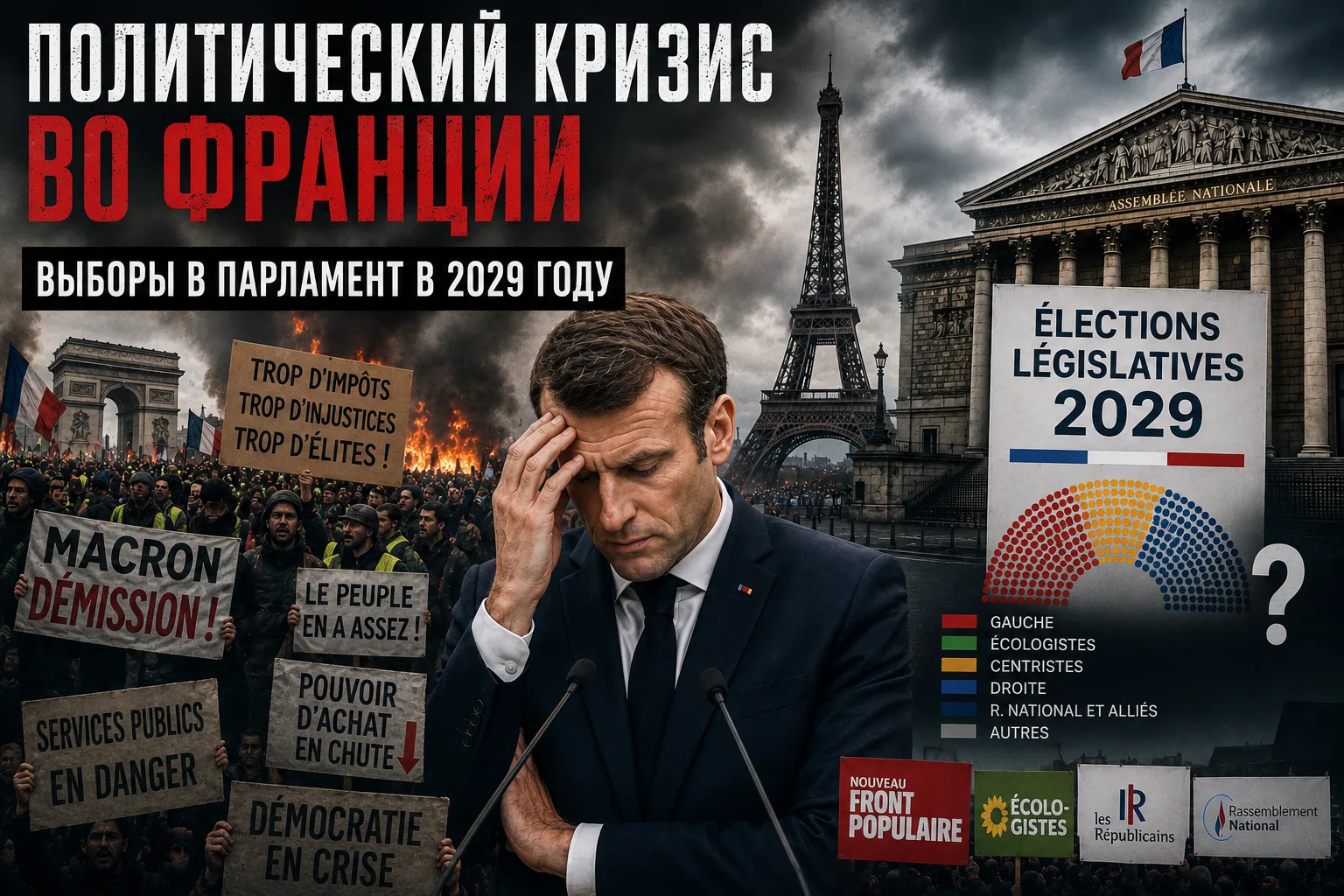 Политический конфликт во Франции и выборы в парламент в 2029 году