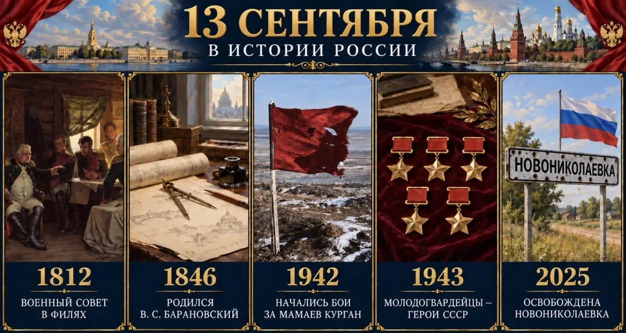 Значимые события 13 сентября: ключевые моменты в истории России
