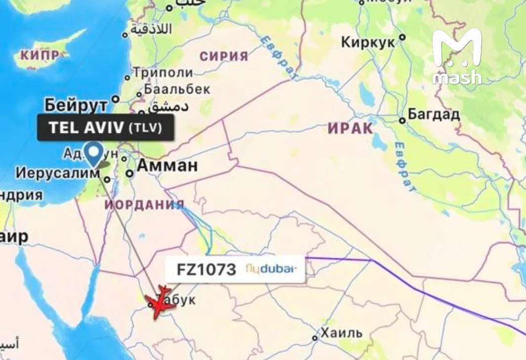 Пассажирский самолет FlyDubai резко потерял высоту на маршруте Дубай — Тель-Авив, вызвав тревогу