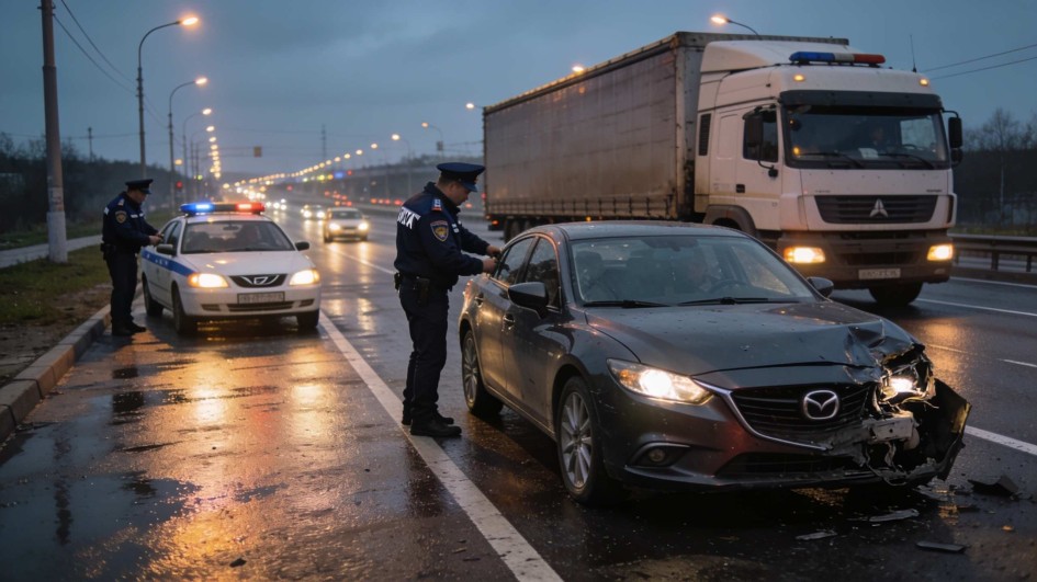 Смертельная авария на КАД: водитель Mazda погиб при столкновении с фурой