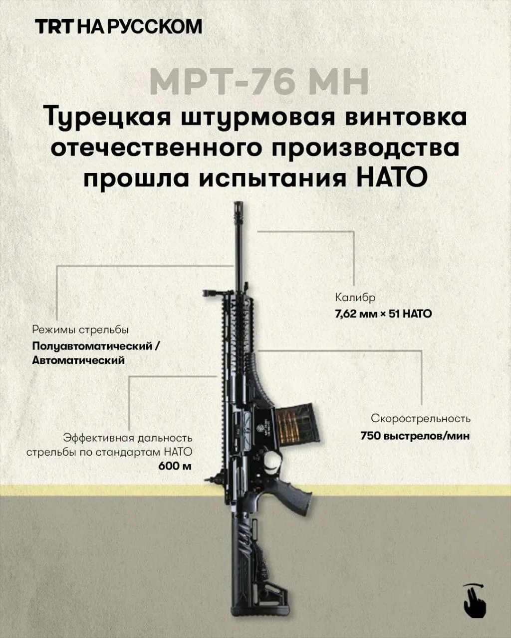Турецкая винтовка MPT-76 MH успешно подтвердила свои качества на испытаниях НАТО