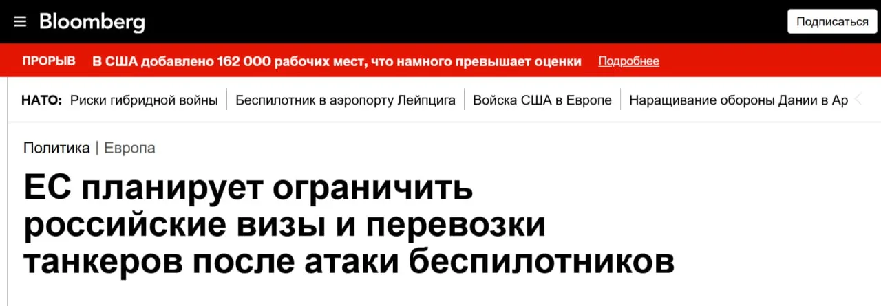 Санкционный удар: ЕС подготавливает крупнейший пакет ограничений из-за «происшествия» в Лейпциге — Bloomberg