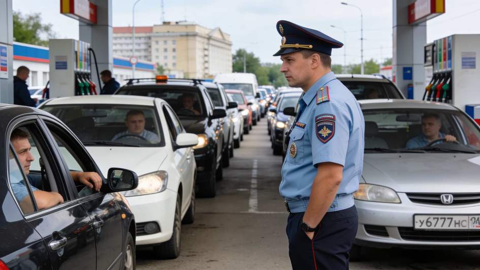 ГИБДД усилила контроль на АЗС из-за очередей и нарушений ПДД