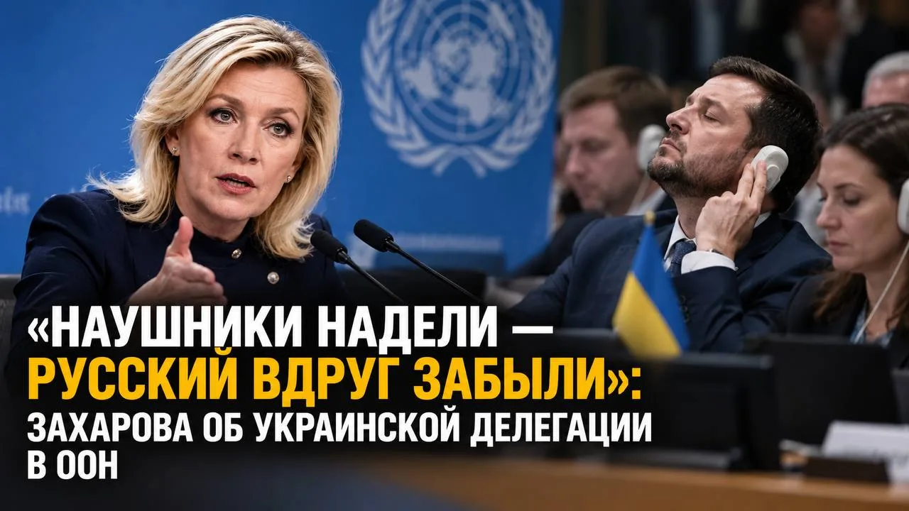 «Наушники надели — русский вдруг утратили»: Захарова об украинской делегации в ООН