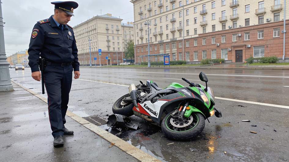 Мотоциклист на Kawasaki устроил опасный заезд и оказался под контролем ГАИ