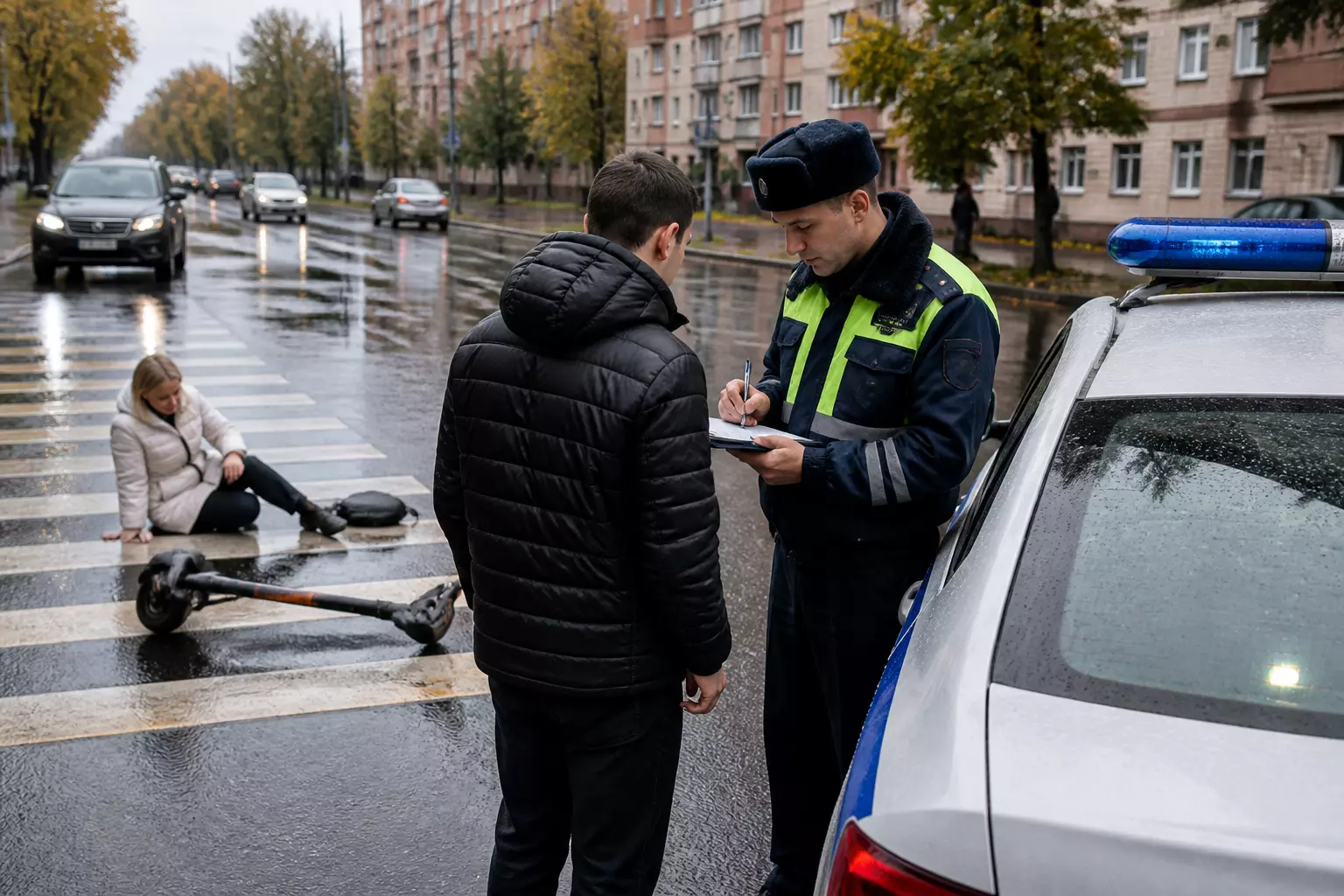 Водитель самоката скрылся с места после столкновения с женщиной на Народной улице